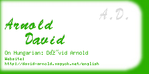 arnold david business card